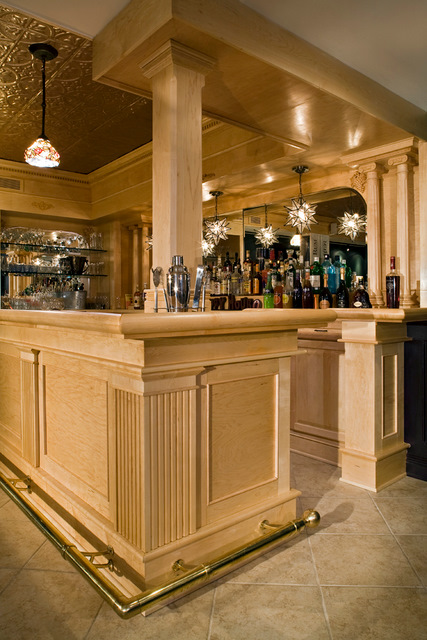 Custom maple bar, built on site by OzCorp Craftsman